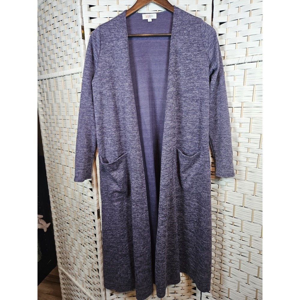 LuLaRoe Womens Small Long Purple Duster Cardigan Sweater Casual Classic Boho